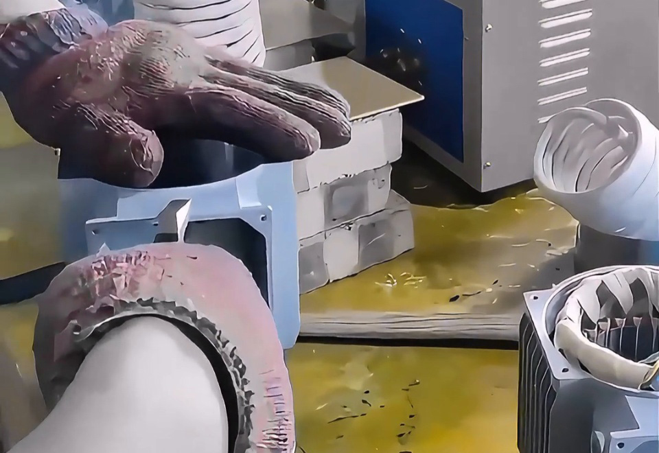 电机铝壳热装配现场直击 海拓高频机助力高效生产